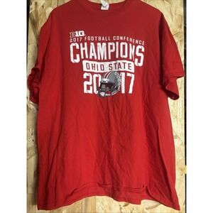 Ohio State Buckeyes 2017 Big Ten Champions T-Shirt Men's Large Red Football Tee